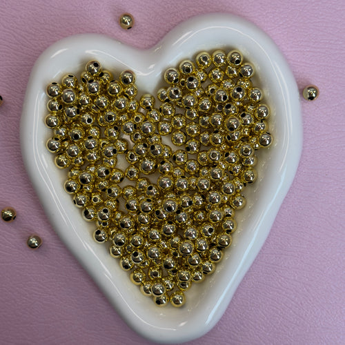 8mm & 12mm Mixed Gold Acrylic Spacer Beads（for beadable pens ,keychains,phonechains)