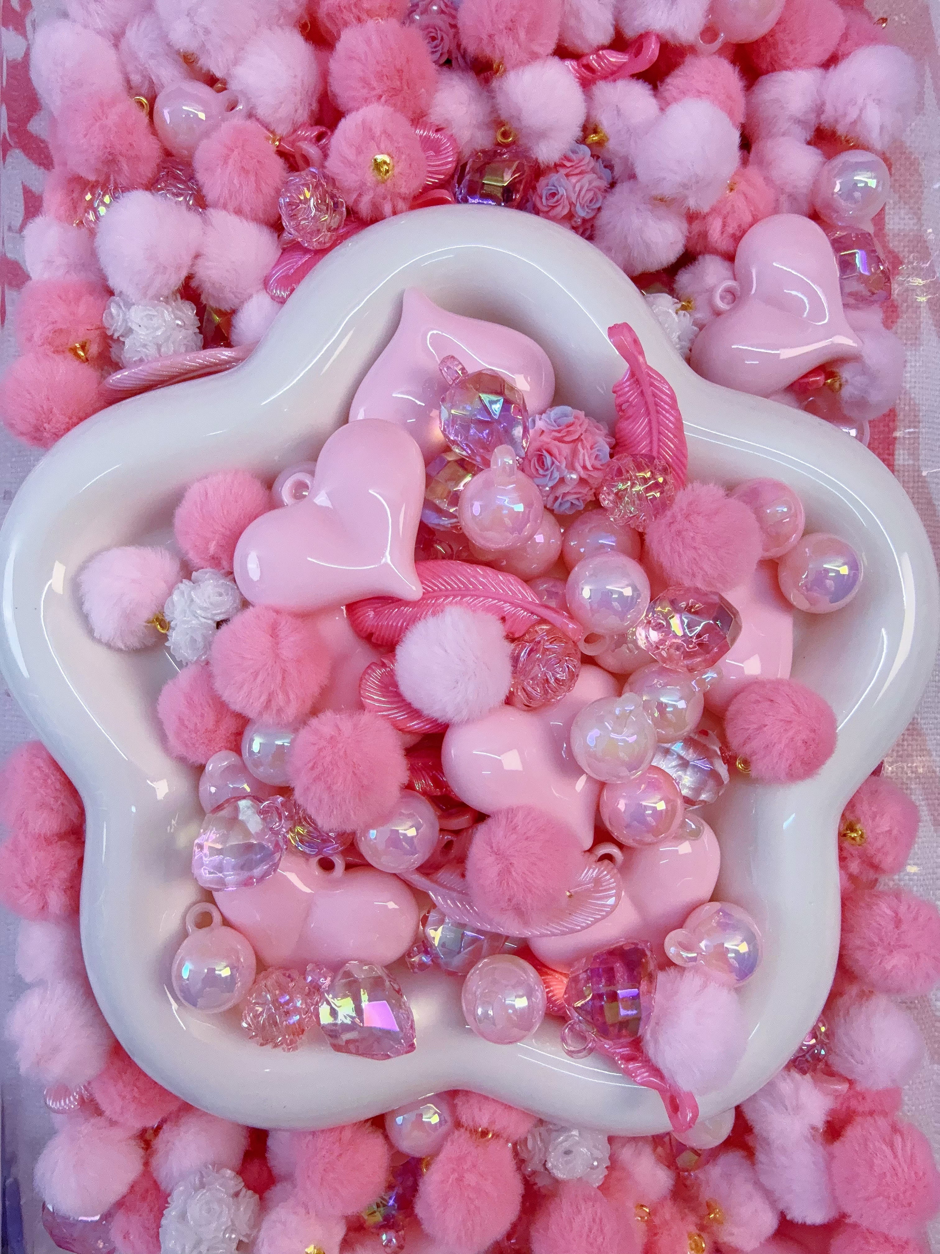 Acrylic beads â€?Pink Dream for beadable pens, keychains, phone chains